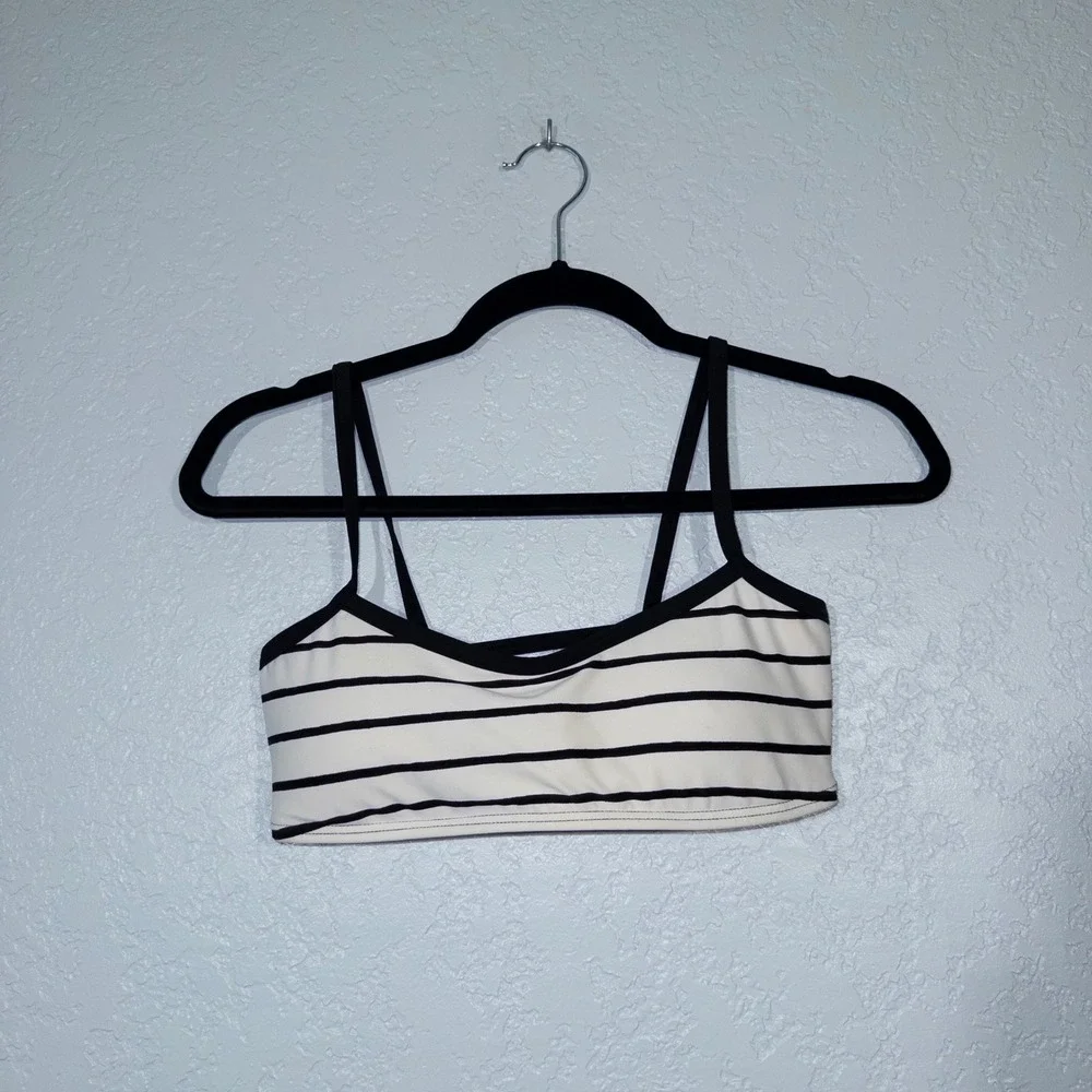 Kate Spade Cream & Black Striped‎ Swimsuit Top Size XS